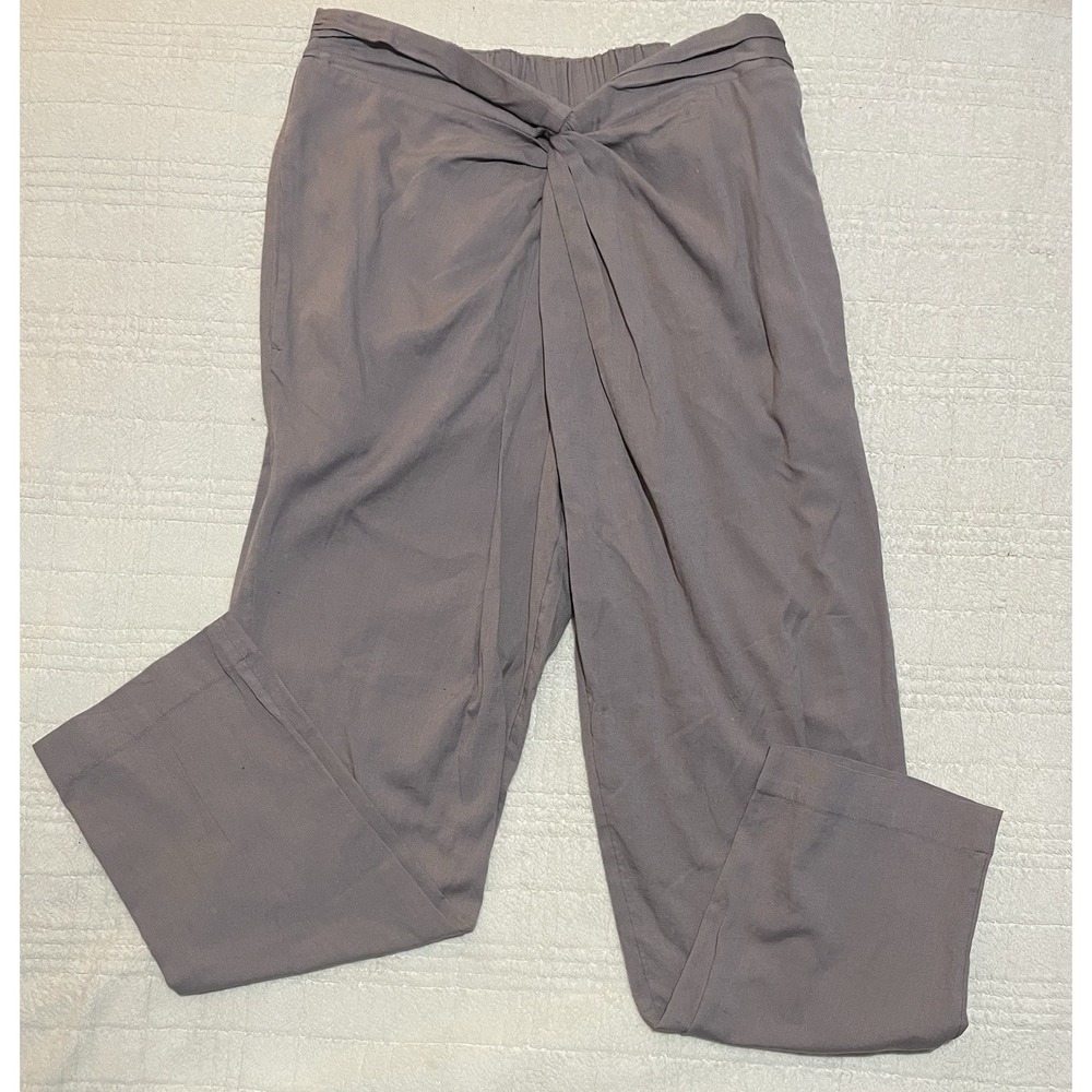 Free People Keep My Cool Twist Front Pants Bronze Size M/‎ Gray Purple NWT